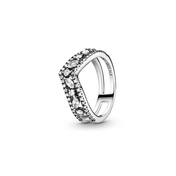 PANDORA Sparkling Marquise Double Wishbone Ring - Picture 1 of 4